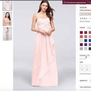 David’s Bridal Strapless Crinkle Chiffon Dress